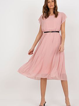 Daydress Rue Paris  An elegant midi dress with a pleated bottom is a perfect combination of feminine style, comfort, and timeless classic. The flared cut beauti
