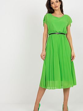 Daydress Rue Paris  An elegant midi dress with a pleated bottom is a perfect combination of feminine style, comfort, and timeless classic. The flared cut beauti