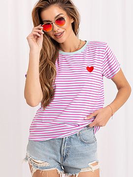 T-shirt Italy Moda  Stylish women\'s t-shirt in timeless stripes, perfect for everyday, casual styling. The classic design makes it blend well with both jeans a