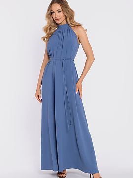 Daydress Moe  Elegant maxi dress made of light fabric with a distinct texture (crepe) and matte finish is a proposal that combines subtle elegance with co