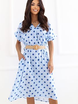 Daydress Italy Moda  Stylish midi summer dress is the perfect choice for warm days for women who value comfort and feminine, timeless style. The flared cut beaut