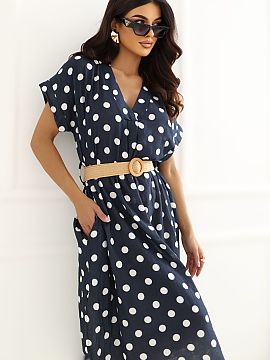 Daydress Italy Moda  Stylish midi summer dress is the perfect choice for warm days for women who value comfort and feminine, timeless style. The flared cut beaut
