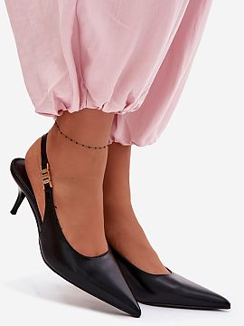 Heel sandals Step in style  Elegant women\'s sandals made of imitation leather are a unique proposal for women who appreciate style and a feminine look. They will work 