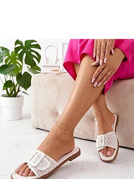 Flip-flops Solea  Elegant slip-on sandals are the perfect choice for women who value comfort and timeless style. The upper made of high-quality fabric is ador