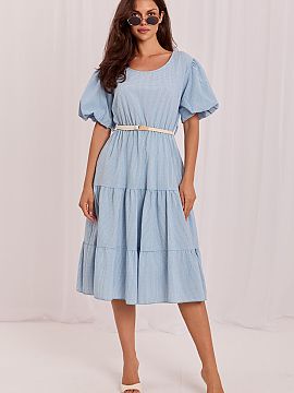 Daydress Italy Moda  The women\'s summer dress with a flared cut is an ideal choice for everyday styling. The classic check pattern gives it a timeless character