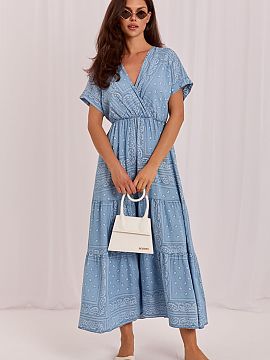 Daydress Italy Moda  Light and feminine summer dress is the perfect choice for warm days. The flared cut beautifully fits the silhouette, providing freedom of mo