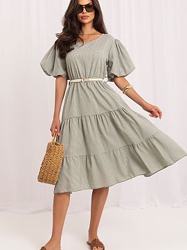 Daydress Italy Moda  The women\'s summer dress with a flared cut is the perfect choice for everyday styling. The classic check pattern gives it a timeless charac