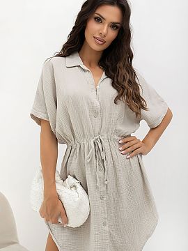 Daydress Italy Moda  Light and extremely comfortable muslin dress is the perfect choice for summer days. The loose oversized cut provides freedom of movement and
