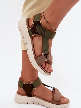 Platform sandals Step in style  Women\'s sandals in a sporty style are a lightweight and comfortable option for warm days. Made of textile material, they provide breathabil