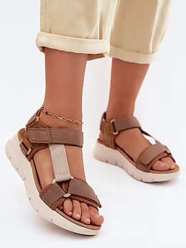 Platform sandals Step in style  Women\'s sporty style sandals are a light and comfortable option for warm days. Made of textile material, they provide breathability and com