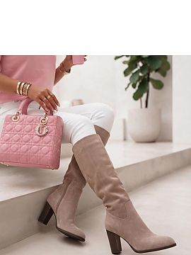 Heel boots Solea  Women\'s boots made of suede-like eco leather are a stylish proposition for women who appreciate elegance and a striking finish. The model i
