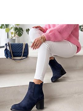 Heel boots Solea  Classic women\'s ankle boots made of suede-like ecological leather are an elegant and versatile option for the transitional period. The soft