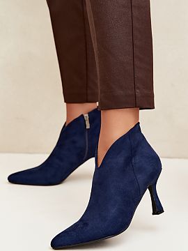Heel boots Step in style  Low women\'s ankle boots made of eco suede are an elegant proposition for women who appreciate style, comfort, and a timeless look. The soft