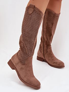 Thigh-Hight Boots Step in style  Women\'s boots from the S.Barski brand are a combination of elegance and everyday comfort. Made of eco suede, they are distinguished by a su