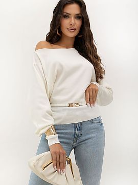 Jumper Italy Moda  Elegant women\'s sweater of standard length, which will work both for everyday wear, for work, and for more formal occasions. The model is m