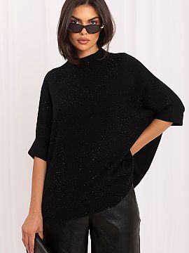 Short sleeve sweater Italy Moda  Stylish women\'s oversized sweater, which will work great for everyday wear, work, and formal occasions. The standard length model is made o
