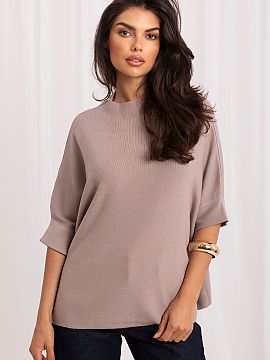 Short sleeve sweater Italy Moda  Elegant oversized women\'s sweater, which will work great for everyday wear, work, and formal occasions. The model of standard length is mad