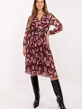 Daydress Italy Moda  Women\'s floral dress, perfect for everyday wear and work. The flared silhouette in a midi length beautifully complements the figure, while 