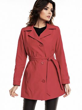 Coat Cabba  Classic cotton lined women\'s trench, perfect for the autumn whimsical weather. The coat is laced at the waist and fastened with three large