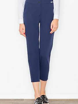 Women trousers Figl  Women\'s trousers with a higher rise, 7/8 length, with a zip and buttons. Slide pockets on the sides. Ideal for many occasions.