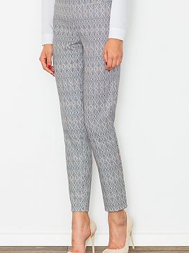 Women trousers Figl  Elegant high-waisted trousers with colourful and interesting prints. Trousers with a zip on the side. The trousers do not have pockets.