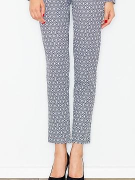 Women trousers Figl  Elegant high-waisted trousers with colourful and interesting prints. Trousers with a zip on the side. The trousers do not have pockets.