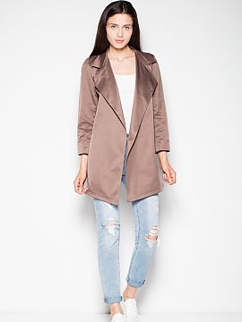 Coat Venaton  Classic unbuttoned coat. Pockets on the sides and a decorative, spread collar. Classic cut, ideal for everyday stylizations.