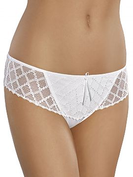 Panties Gabidar   Female panties.
 - made of smooth knitted fabric
 - decorated with subtle lace on front and sides
 - satin bow on the front.
 - model p