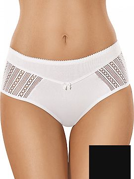 Panties Gabidar  Stylish full briefs in black, which give a noble frame to the feminine shapes. The front is decorated with a bow and small inserts of delica