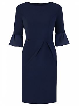 Plus size dress Jersa  Simple dress with 3/4 sleeves finished with a frill. Dress has a zip fastening.