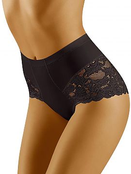 Panties Wolbar  Here are panties, which tempt with beautiful, openwork lace climbing both along the line of thighs and on the buttocks. A slightly higher cu