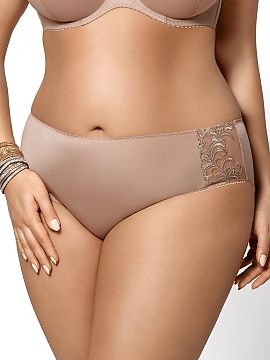 Panties Gorsenia Lingerie   Classic, full briefs made of smooth microfiber. On the side of insertion of the beautiful embroidery on mesh. Legs and back are finished wi