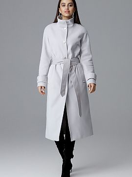 Coat Figl  Elegant, single-breasted long coat with a slit at the back adds comfort to the wearer. Ideal for modern women looking for simple and timeles