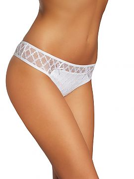 T-backs Gabidar  Nice thong with lace, geometric pattern. Neatly decorate the body. Front and back lined with smooth fabric, will not show through.