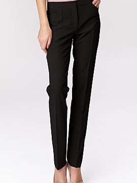 Women trousers Nife  Black classic trousers will be a perfect element of soft-office stylizations. The tailored line beautifully emphasizes feminine shapes, and 