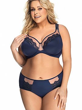 Panties Gorsenia Lingerie  Elegant, navy blue panties with a very thoughtful form. Covering at the front and back and slightly transparent at the edges, thanks to whic