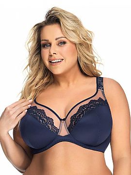 Soft Gorsenia Lingerie  Sensational, very comfortable bra Luisse K441, in a new, elegant navy blue color. Soft type, with underwire. Perfect for medium and larger b