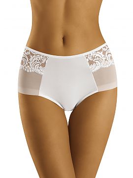 Panties Wolbar  Beautiful, feminine panties made of a combination of delicate mesh, lace and smooth microfiber. Slightly fuller cut, neatly presented.