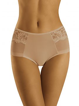 Panties Wolbar  Beautiful, feminine panties made of a combination of delicate mesh, lace and smooth microfiber. Slightly fuller cut, neatly presented.