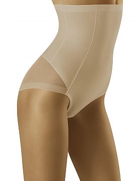 Panties Wolbar  Smooth, figure-modelling, high briefs with an element of clearance. Equipped with a delicate silicone reinforcement in the upper part, thank