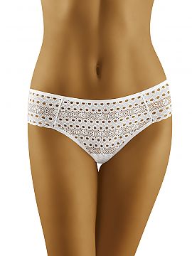 Panties Wolbar  Very feminine, cotton panties made of delicate, openwork knit. Smooth back, decoratively finished top.