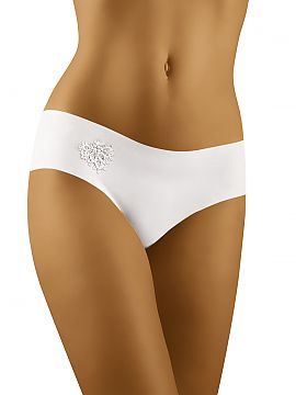 Panties Wolbar  Smooth, laser-cut on the edges, subtle low cut briefs from the Elia line. Decorated with delicate guipure application. Seamless, will be per
