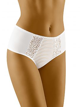 Panties Wolbar  Delicately shaping midi briefs, stylishly decorated in the front part. Classic line, perfect for every woman. Front decoratively emphasizes 