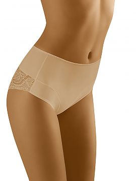 Panties Wolbar  Comfortable, slightly higher panties, subtly shaping the stomach area, which seduce both with comfortable cut and beautiful lace. Lace on th
