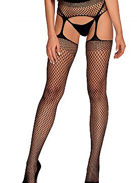 Sexy set Obsessive  A sensual garterstocings or a garter belt combined with stockings, made of soft, stretchy yarn of a cabaret type. Full comfort - you do not 