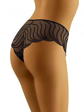 Panties Wolbar  Comfortable panties made of slightly transparent, elastic tulle. Decorated with a floral motif. They will immediately provide you with comfo