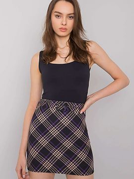 Short skirt Italy Moda  Checked mini skirt with a covered zip. Perfect for many stylings.