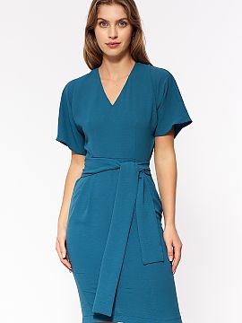 Daydress Nife  Elegant dress with a tie at the waist should find its place in everyone\'s closet! Thanks to a V-shaped neckline it lengthens the neck and t