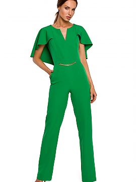 Suit Moe  The power is in the details. A feminine creation for special occasions is a comfortable pantsuit with an extremely feminine finish, a cape a