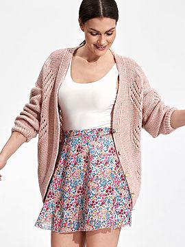 Short skirt Figl  Airy, flared mini skirt with lining. Skirt with elastic band at waist, without pockets.